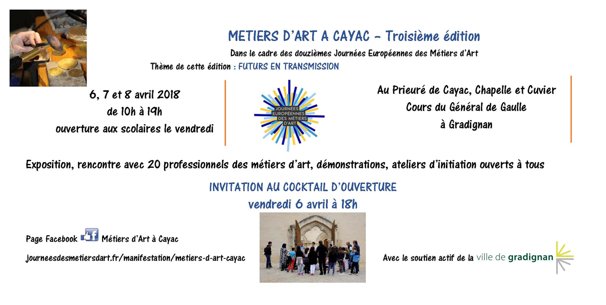 INVITATION Métiers d'Art à Cayac 2018